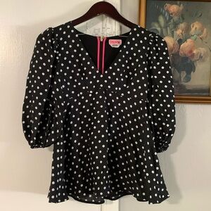 Kate Spade Polkadot Empire Waist Top
